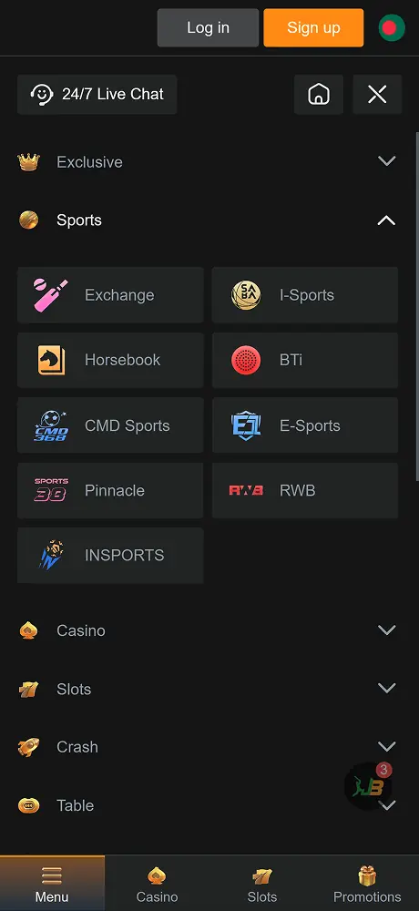 jeetbuzz app screenshot betting options