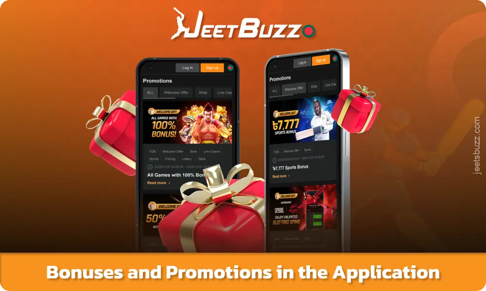 The Jeetbuzz app for Android and iOS offers bonuses and promotions for new and existing users from Bangladesh